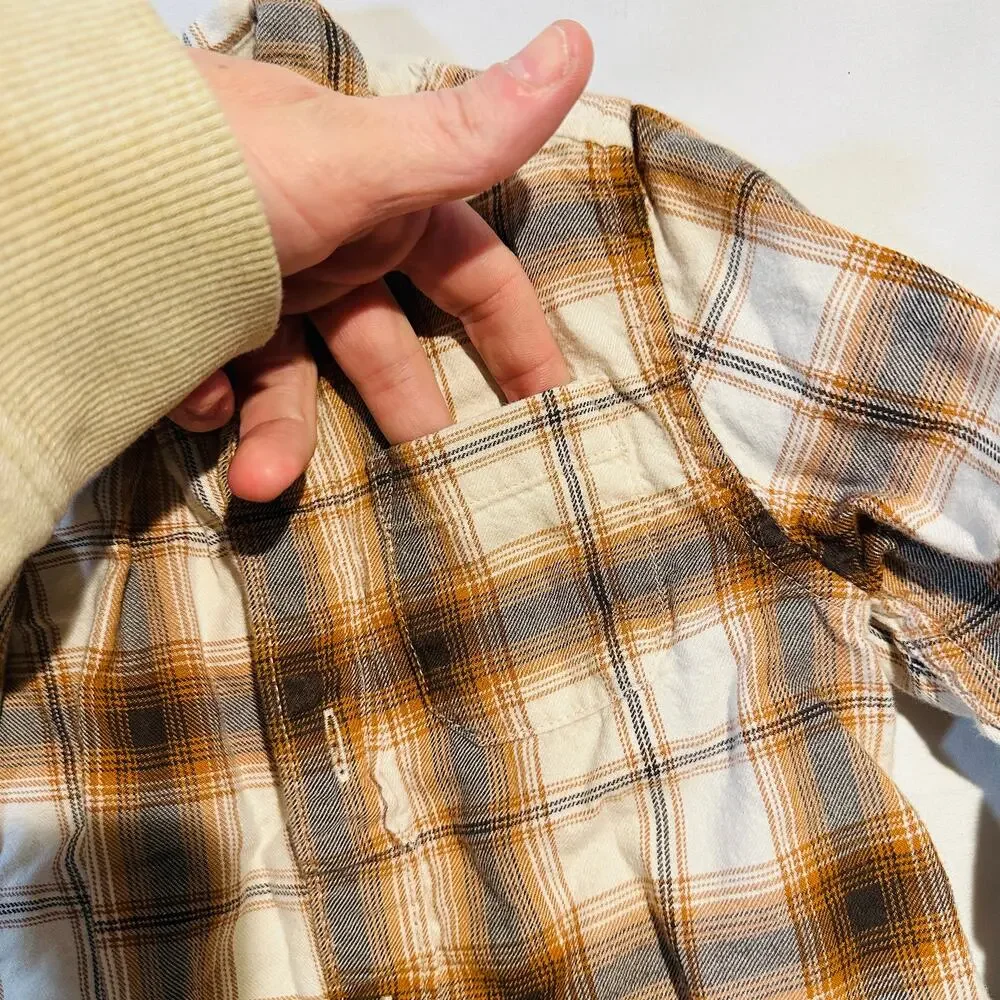 Gymboree 100% Cotton Autumn Adventures Plaid Flannel Button Down Top Sz 18-24 mo